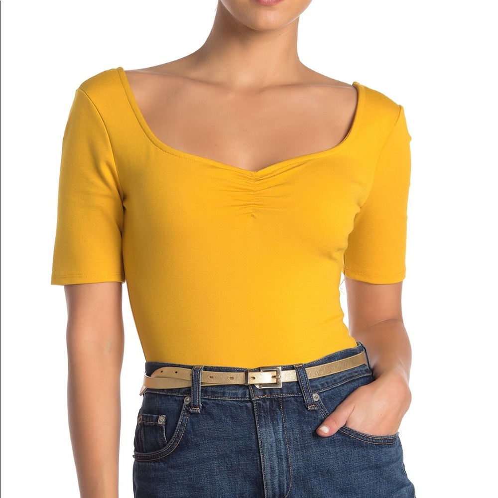 ASTR the Label Sweetheart Short Sleeved Bodysuit